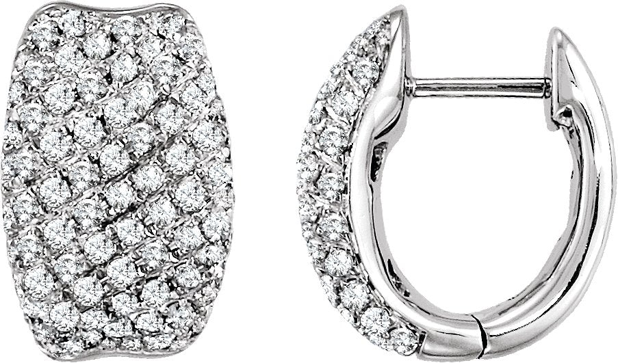 Pavé-style U-hoop earrings