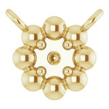 14K Yellow 2 mm Round Beaded Youth Necklace Center Mounting