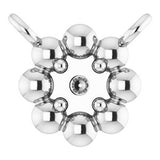 Platinum 2 mm Round Beaded Youth Necklace Center Mounting