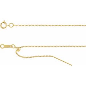 14K 1 mm box chain