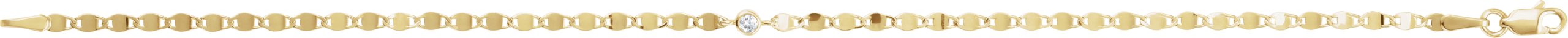 Brc891 / Bracelet / 14K Yellow Gold / Set / Natural Diamond / Round / 2.5 Mm / 6.9 X 3 Mm / 7 1/2 In / I1, GH / Polished / .06 Ct Natural Diamond Bezel-Set Solitaire Bracelet