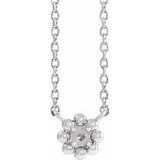 14K White 2 mm Round Beaded Youth 16" Necklace Mounting