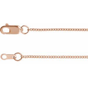 14K 1 mm curb chain