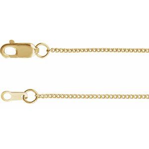14K 1 mm curb chain