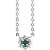 Platinum Lab-Grown Alexandrite Beaded Youth 16" Necklace