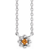 Platinum Natural Citrine Beaded Youth 16" Necklace