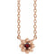 14K Rose Natural Mozambique Garnet Beaded Youth 16