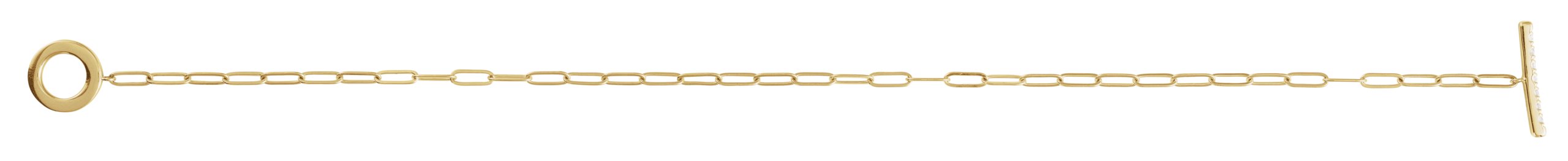 Brc895 / Bracelet / 14K Yellow / Set / Natural Diamond / Round / 1.5 Mm / 7 In / I1, GH / Polished / 1/10 Ctw Diamond Toggle Bracelet
