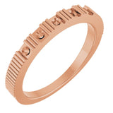 14K Rose Round 2mm Stackable Ring Mounting
