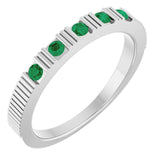 Sterling Silver Natural Emerald Stackable Ring