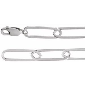 6.2 mm long sterling silver paperclip-style chain