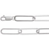 6.2 mm long sterling silver paperclip-style chain