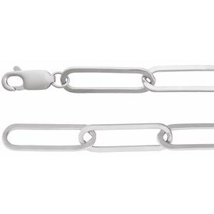 6.2 mm long sterling silver paperclip-style chain