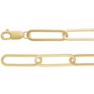 14-karat gold 6.2 mm paper clip chain