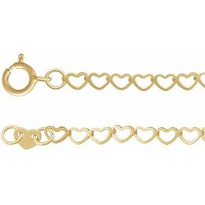 14K 2.5 mm heart necklace