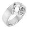 14K White 7x5 mm Emerald Asymmetric Solitaire Ring Mounting