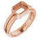 14K Rose 7x5 mm Emerald Ring Mounting