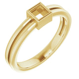 14K Yellow 3.25mm Square Ring Mounting