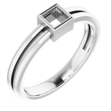 Continuum Sterling Silver 3.25mm Square Ring Mounting