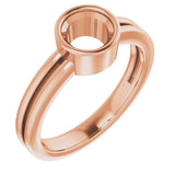 10K Rose 6mm Round Ring Mounting