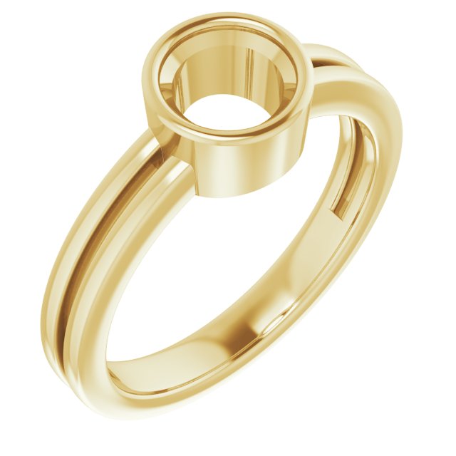 18K Yellow 6mm Round Ring Mounting