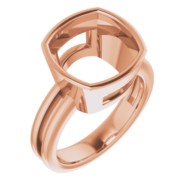 14K Rose 11mm Cushion Ring Mounting