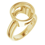 18K Yellow 12mm Round Ring Mounting