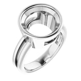 14K White 12mm Round Ring Mounting