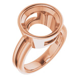 18K Rose 12mm Round Ring Mounting