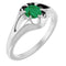 Sterling Silver Natural Emerald Belcher Ring