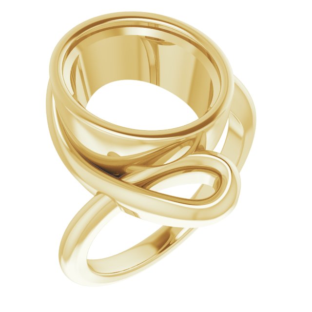 18K Yellow 12x10 mm Oval Ring Mounting