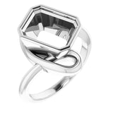14K X1 White 10x8 mm Emerald Ring Mounting