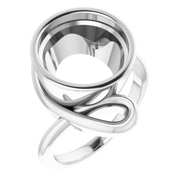 14K X1 White 12mm Round Ring Mounting