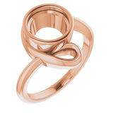 14K Rose 8mm Round Ring Mounting