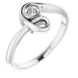 14K X1 White 3mm Round Ring Mounting