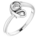 18K White 3.8mm Round Ring Mounting