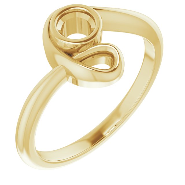 14K Yellow 3.8mm Round Ring Mounting