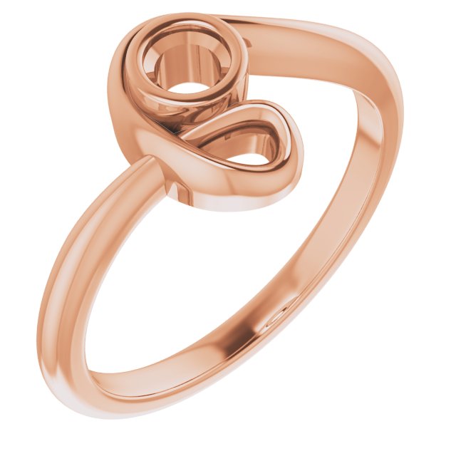 18K Rose 3.5mm Round Ring Mounting
