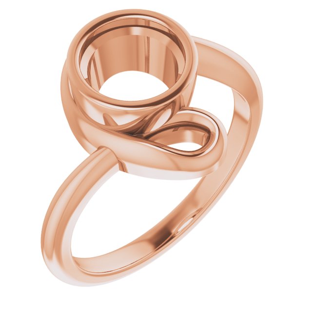 18K Rose 7mm Round Ring Mounting