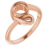 10K Rose 5.5mm Round Ring Mounting