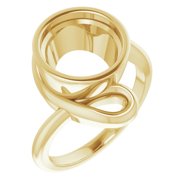 18K Yellow 10mm Round Ring Mounting