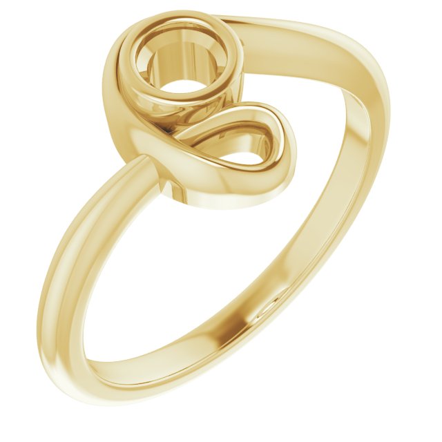 14K Yellow 3.75mm Round Ring Mounting