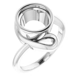 14K X1 White 9mm Round Ring Mounting
