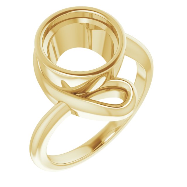 18K Yellow 9mm Round Ring Mounting