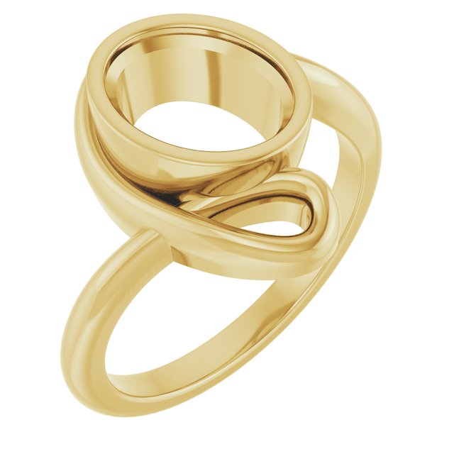 14K Yellow 9x7 mm Oval Ring Mounting