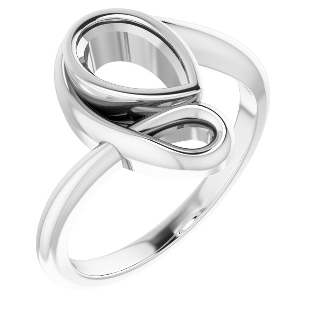 Platinum 8x5 mm Pear Ring Mounting