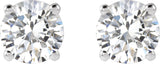 1874 / 14K White / Set / Round / Lab-Grown Diamond / Pair / 5Mm :: 1 Ctw / Si1-Si2, GH / Friction / Friction Backs Included / 4-Prong / Polished / 1 Ctw Lab-Grown Diamond Stud Earrings