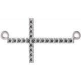 Platinum Accented Sideways Cross Necklace Center