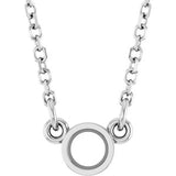 14K White 3 mm Round Bezel Set Solitaire 18" Necklace Mounting
