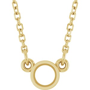 14K Yellow 3.4 mm Round Bezel Set Solitaire 18" Necklace Mounting